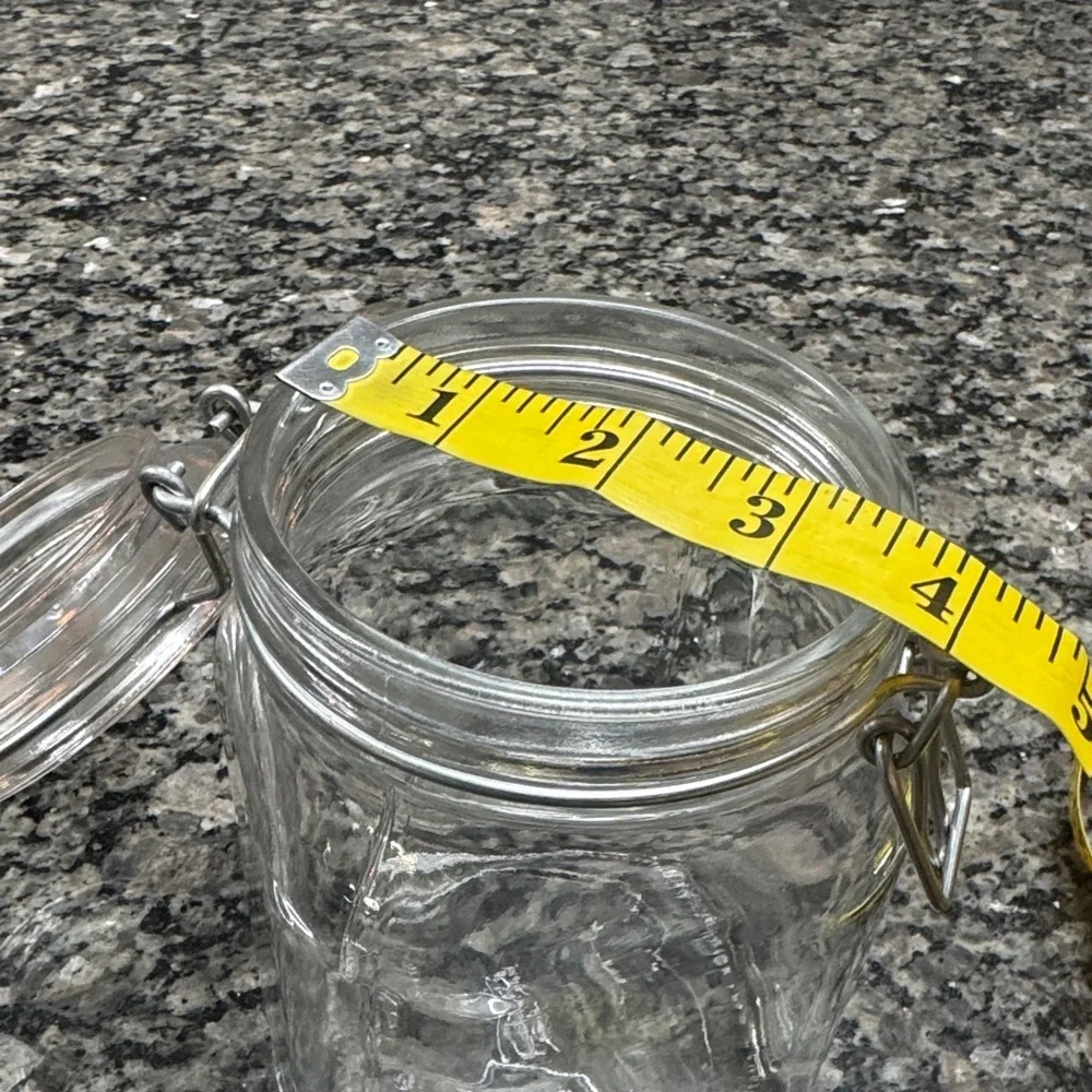 Bormioli Rocco Fido Case Clear 1L Glass Storage Jar with Secure Silver Lid NEW